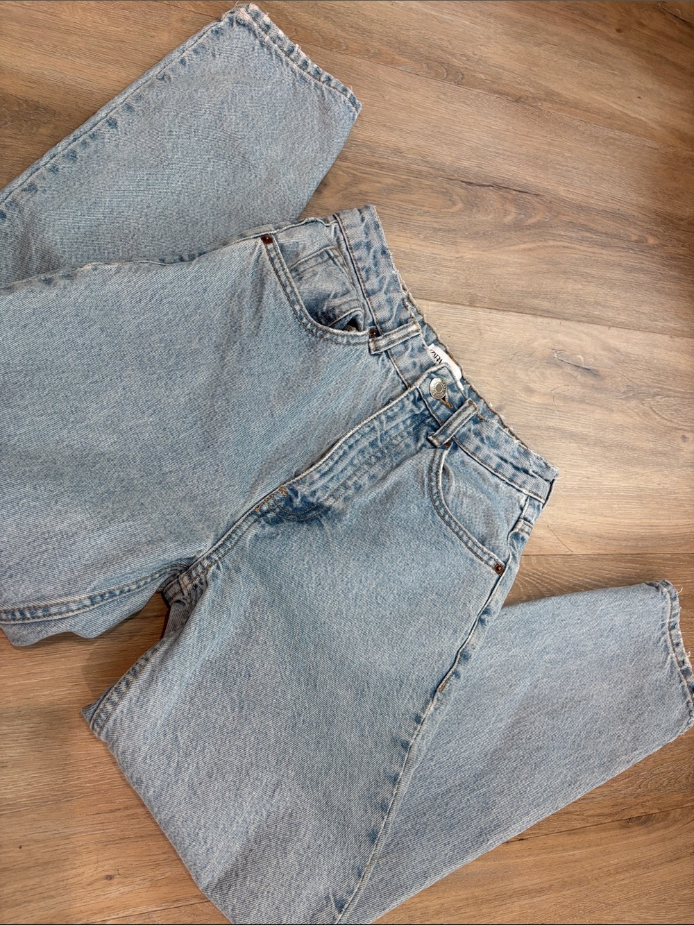 Zara Light Blue Distressed Denim Jeans